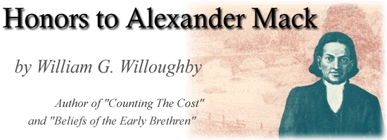 Honors to Alexander Mack - Header